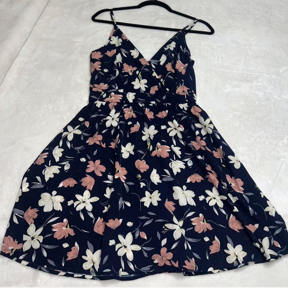 SHEIN Blue Floral Spaghetti Strap Mini Dress